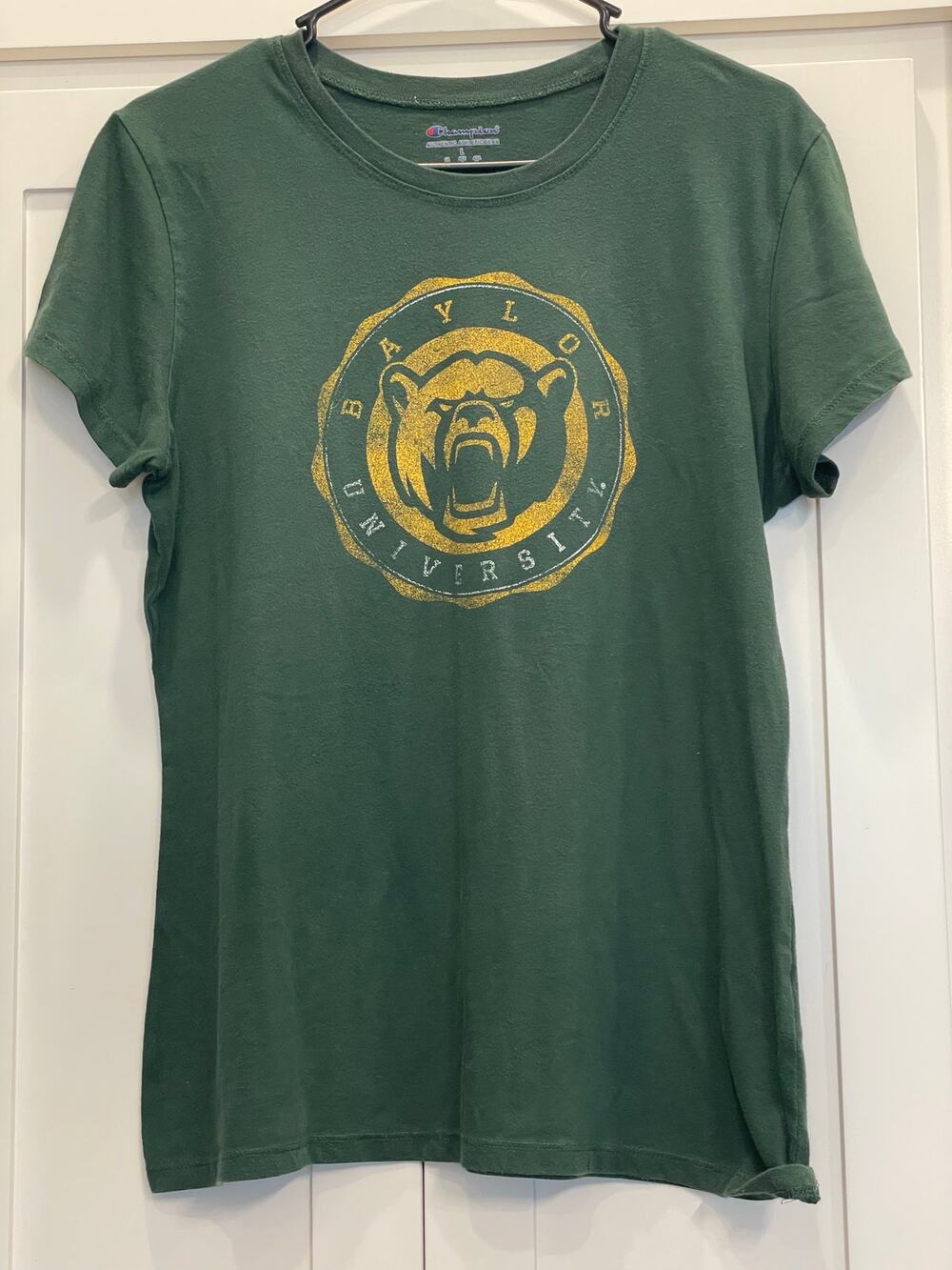Champion Baylor University green short sleeve tee Large